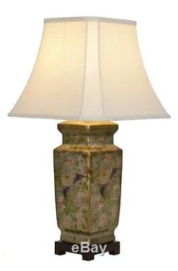 NOW £40 OFF Genuine Antique Gold Chinese Ceramic Porcelain Table Lamp (M9457)