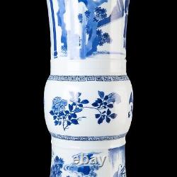 Nice large Chinese B&W beaker vase, figures, Kangxi, circa 1700