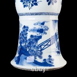 Nice large Chinese B&W beaker vase, figures, Kangxi, circa 1700