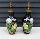 Noteworthy Pair Of Large Antique Chinese Japanese Cloisonne Vase Lamps 20