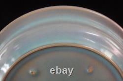 Old Large Chinese Jun Kiln Natural Purple Red and Blue Porcelain Plate