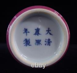 Old Large Chinese Purple Glaze Porcelain Vase KangXi Mark Perfect Condition