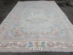 Old Traditional Hand Made Chinese Rug Oriental Grey Wool Large Carpet 367x270cm
