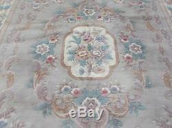 Old Traditional Hand Made Chinese Rug Oriental Grey Wool Large Carpet 367x270cm