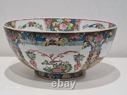 Oriental Chinese Famille Rose Punch Bowl Antique large fine quality