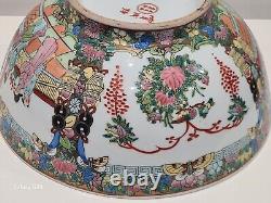 Oriental Chinese Famille Rose Punch Bowl Antique large fine quality