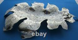 Pair (2) of Antique Chinese Export Sterling Large Oak Leaf Shallow Dishes