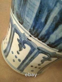 Pair Blue and White Porcelain Temple Jars Vases large 4ft