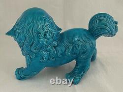 Pair Chinese Republic turquoise glazed Foo Dogs / Temple Lions large 10