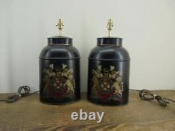 Pair Of Large Chinese Style Tea Tin Tea Caddy Table Lamps Pair Of Table Lamps