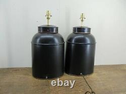 Pair Of Large Chinese Style Tea Tin Tea Caddy Table Lamps Pair Of Table Lamps