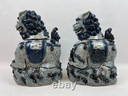Pair of Extra Large Chinese Kylin Incense Burners GOOD CONDITION