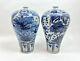 Pair Of Large Blue-white Chinese Meiping Vases Good Condition