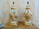 Pair Of Vintage Large Chinese Style Porcelain Table Lamps -poppy Design