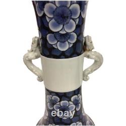 Pair of vintage Chinese Blue & White Porcelain Beaker/Vase 18th c large Dragons