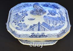 Rare Chinese Export Blue & White Qianlong -Very large Soup tureen (1736-95) 14