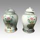 Rare Large Pair Of Antique Chinese Famille Rose Porcelain Baluster Jars 19th C