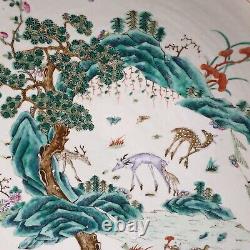 Rare large deer porcelain dishes Plate, China / Chinese, Qing Dynasty, 19th