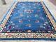 Shabby Chic Antique Hand Made Art Deco Chinese Blue Wool Large Carpet 325x246cm