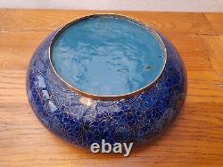 Stunning Large Chinese Cloisonné Bowl Blue