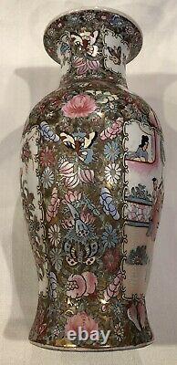 Stunning Large Signed 14 Antique Chinese Famille Rose Medallion Vase