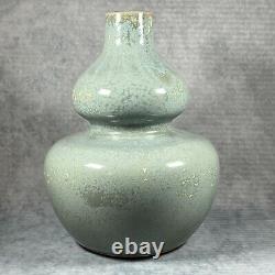 Stunning Oriental Celadon Glazed Double Gourd 27cm Large Vase