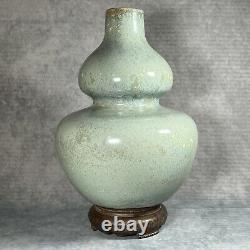 Stunning Oriental Celadon Glazed Double Gourd 27cm Large Vase