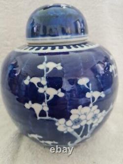 Super Conditioned Large Chinese 19th Century Prunus Large Ginger Jar 8 Tall
