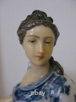 Superb Rare Antique Volkstedt Large Artist Figurine Blue