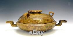 Superb Rare Large Chinese Eastern Han Carved Jade Food Vessel
