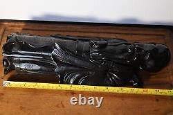 (UK POST ONLY) Large 2050g Chinese carved Faturan bakelite figure'cherry amber