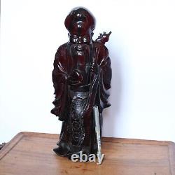 (UK POST ONLY) Large 2050g Chinese carved Faturan bakelite figure'cherry amber