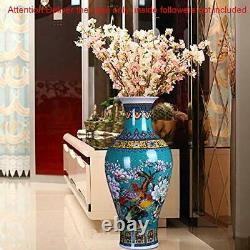 Ufengke Jingdezhen Large Fishtail Ceramic Floor Vase, Flower Vase Handmade Home