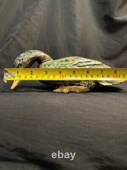 Unique Large Antique Chinese Carved Wooden Wood Polychrome Gilt Duck Sculpture
