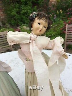 Unique & Rare Pair of Large Antique Vintage Chinese Automated Dancing Dolls