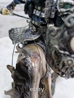 Vbnhgf Sculpture Large Chinese Warrior Figure Mounted Resin