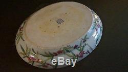 Very Fine Large Chinese Republic Period Famille Rose Plate Depicting Peaches Bat