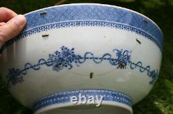 Very Large 18th Century Antique Chinese Blue and White Bowl