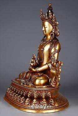 Very Large Antique Chinese Gilt Bronze Tibetan Buddha Statue Marked YongLe