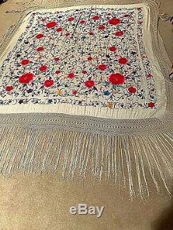 Very Large, Antique Chinese Piano Shawl or Bed Cover