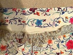 Very Large, Antique Chinese Piano Shawl or Bed Cover