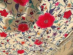 Very Large, Antique Chinese Piano Shawl or Bed Cover