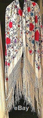 Very Large, Antique Chinese Piano Shawl or Bed Cover