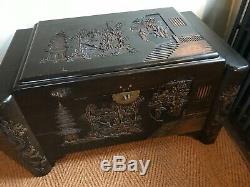 Very Large Antique Oriental Camphor Wood Chest Good Condition