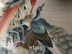 Very Large Antique / Vintage Chinese Silk Needlework Embroidery Panel / Scroll