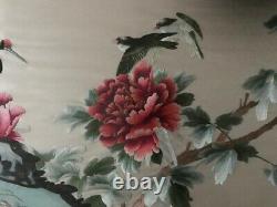 Very Large Antique / Vintage Chinese Silk Needlework Embroidery Panel / Scroll