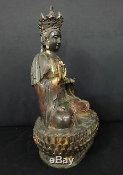 Very Large Old Chinese Bronze GuanYin Buddha Statue Good Quality
