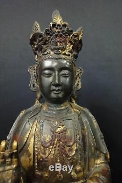 Very Large Old Chinese Bronze GuanYin Buddha Statue Good Quality