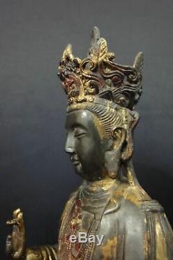 Very Large Old Chinese Bronze GuanYin Buddha Statue Good Quality