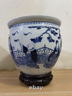 Very Nice, Large Antique Chinese Pot, With Character Marks To The Base